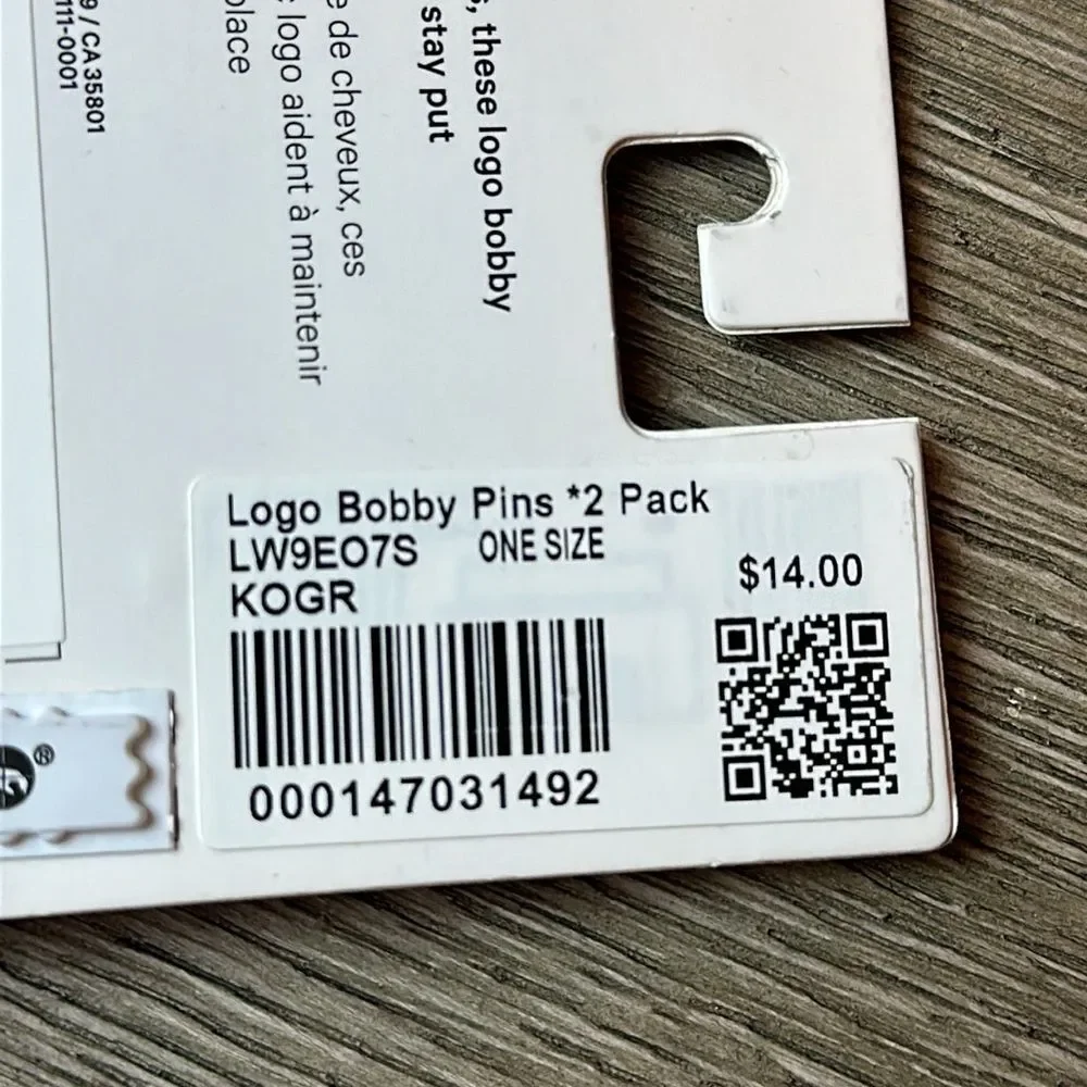 NWT New Lululemon Logo Bobby Pins 2 Pack Kohlrabi Light Green
